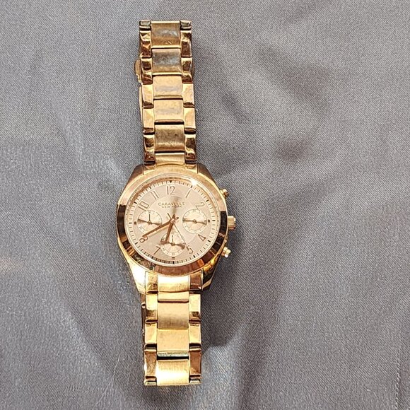 Caravelle New York Bulova Copper Tone Chronograph Water Resistant Melissa Watch - Picture 15 of 16